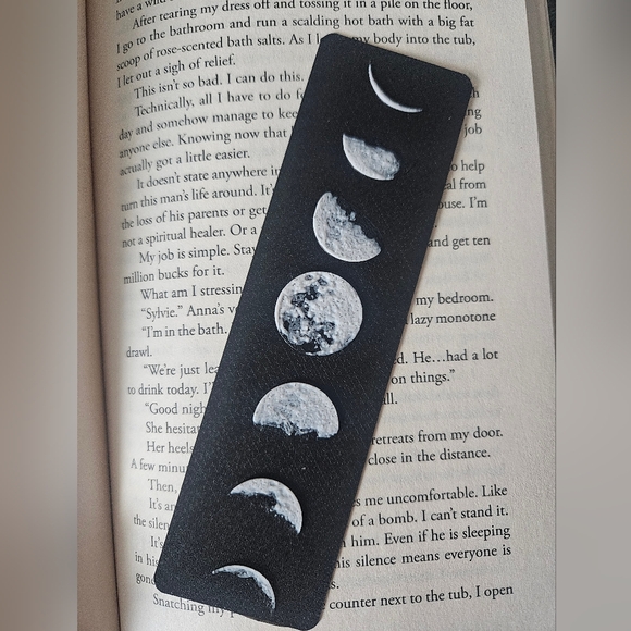 Moon Phase Black Bookmarks - Picture 1 of 2